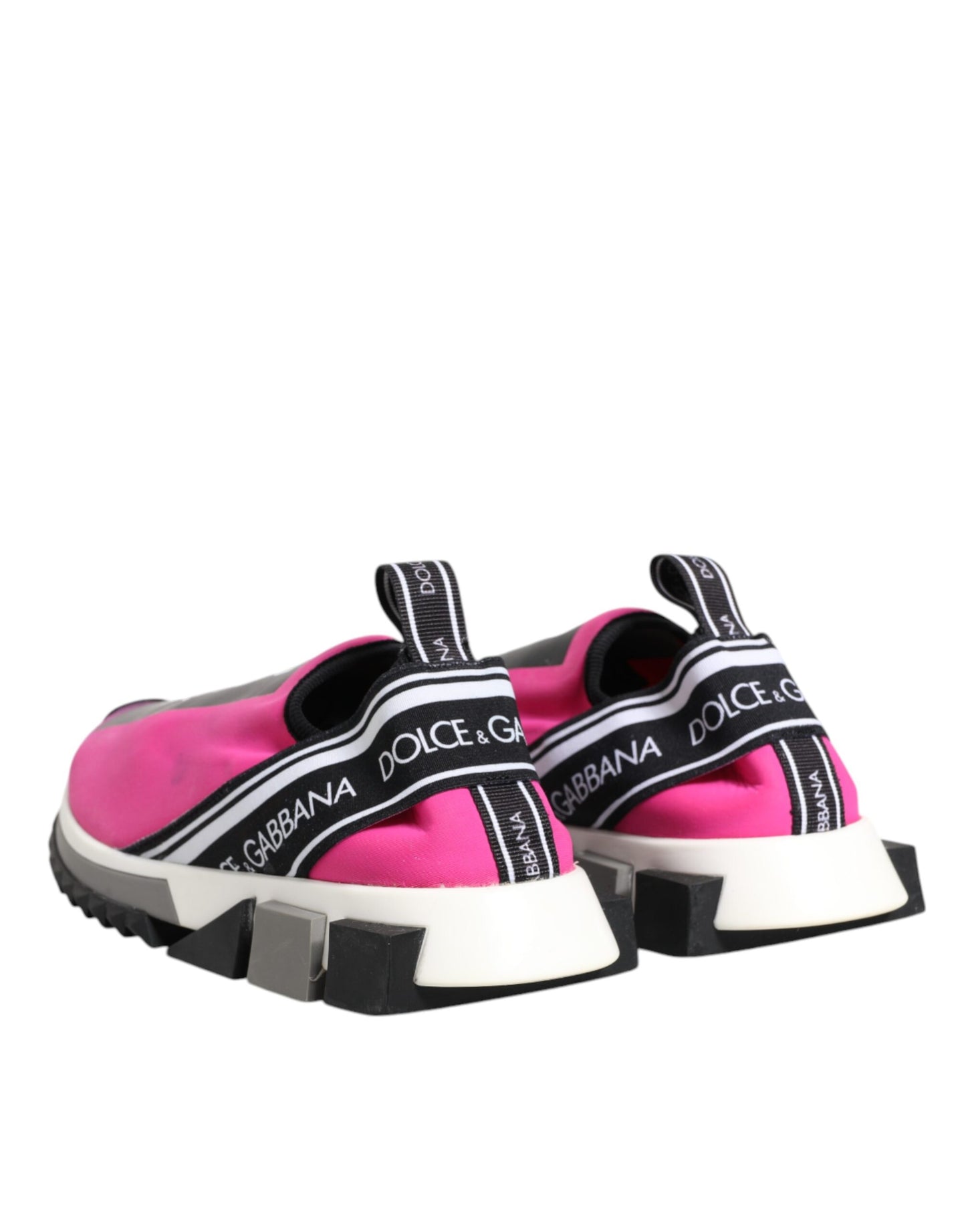 Dolce & Gabbana Fuchsia White Slip On Sorrento Sneakers Shoes by Dolce & Gabbana