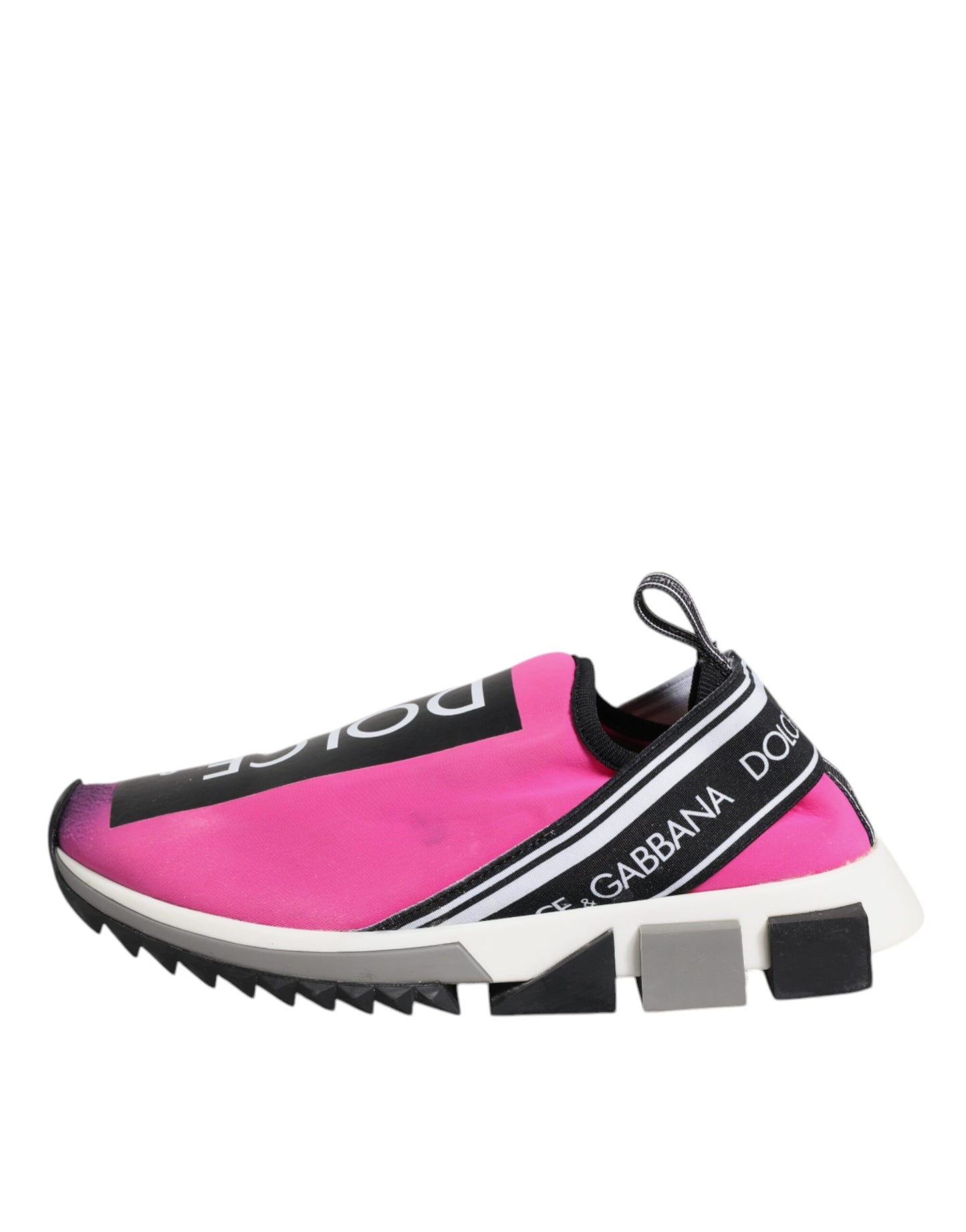 Dolce & Gabbana Fuchsia White Slip On Sorrento Sneakers Shoes by Dolce & Gabbana
