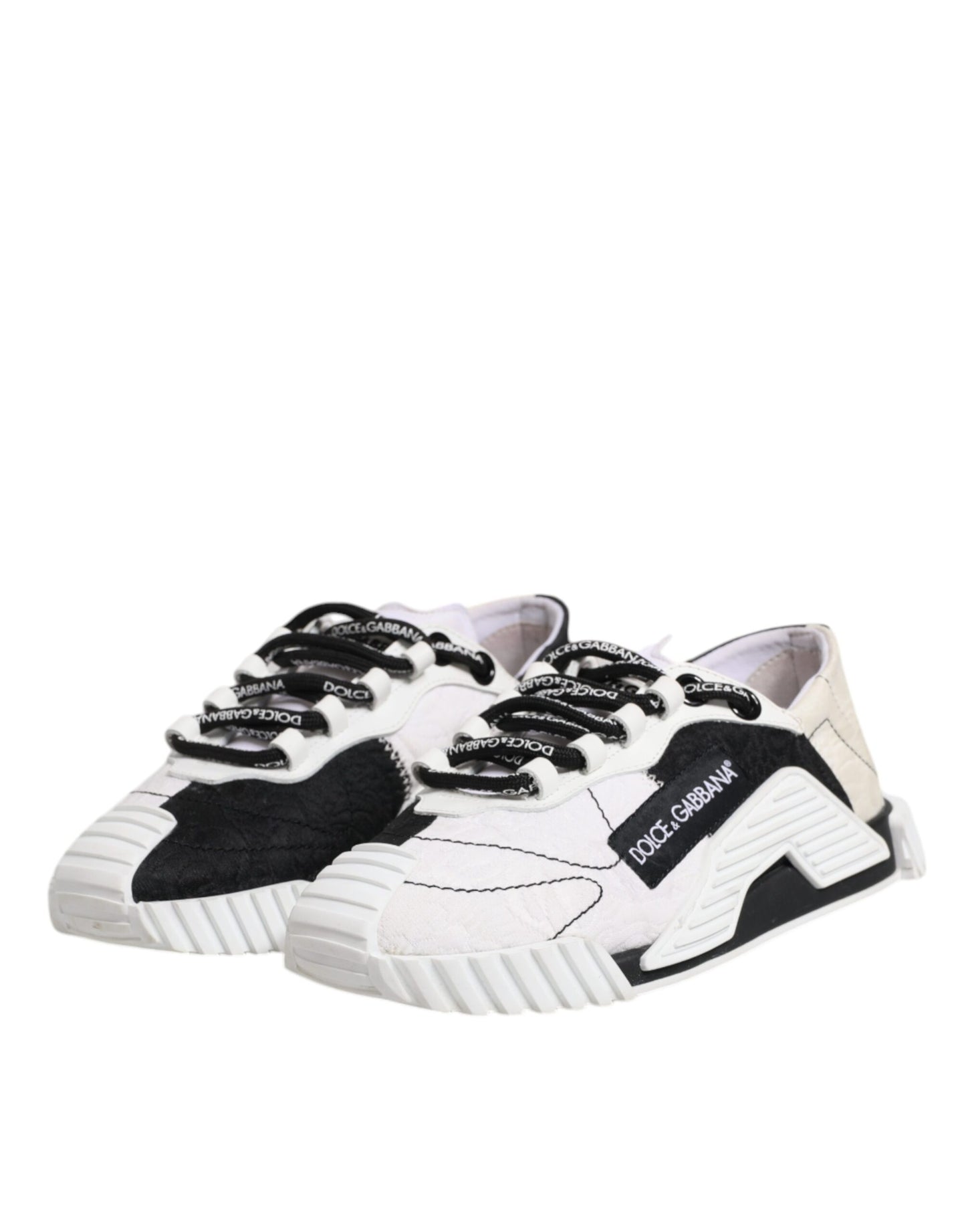 Dolce & Gabbana White Black NS1 Low Top Sneakers Shoes by Dolce & Gabbana