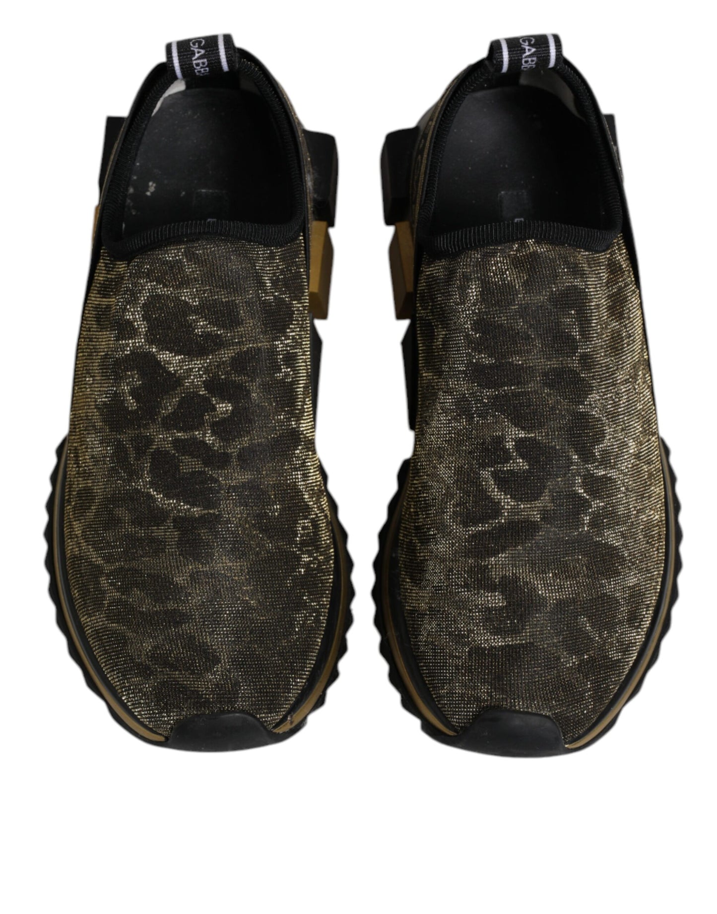 Dolce & Gabbana Gold Glitter Leopard Sorrento Sneakers Shoes by Dolce & Gabbana