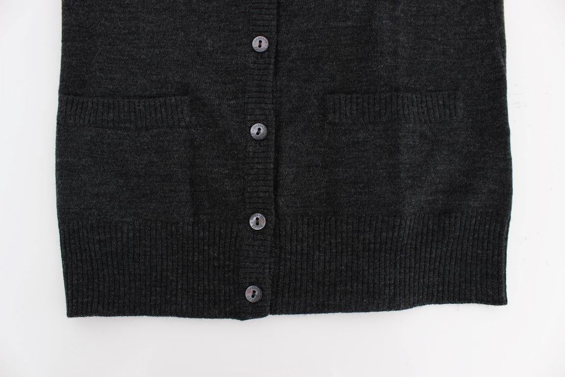 Dolce & Gabbana Pull cardigan élégant en laine grise