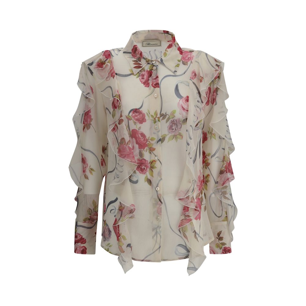 Chemise en mousseline de soie à fleurs Blumarine