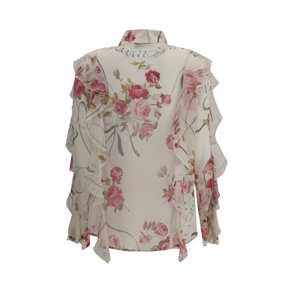 Chemise en mousseline de soie à fleurs Blumarine