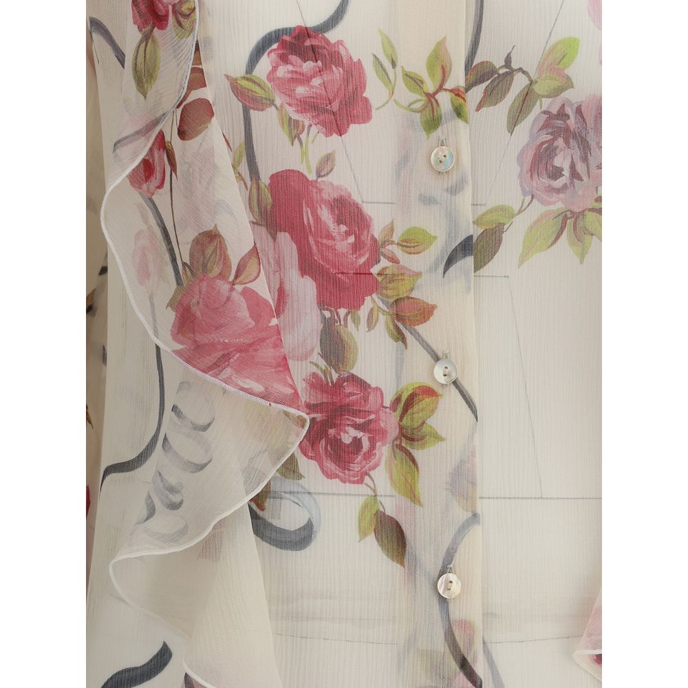 Chemise en mousseline de soie à fleurs Blumarine