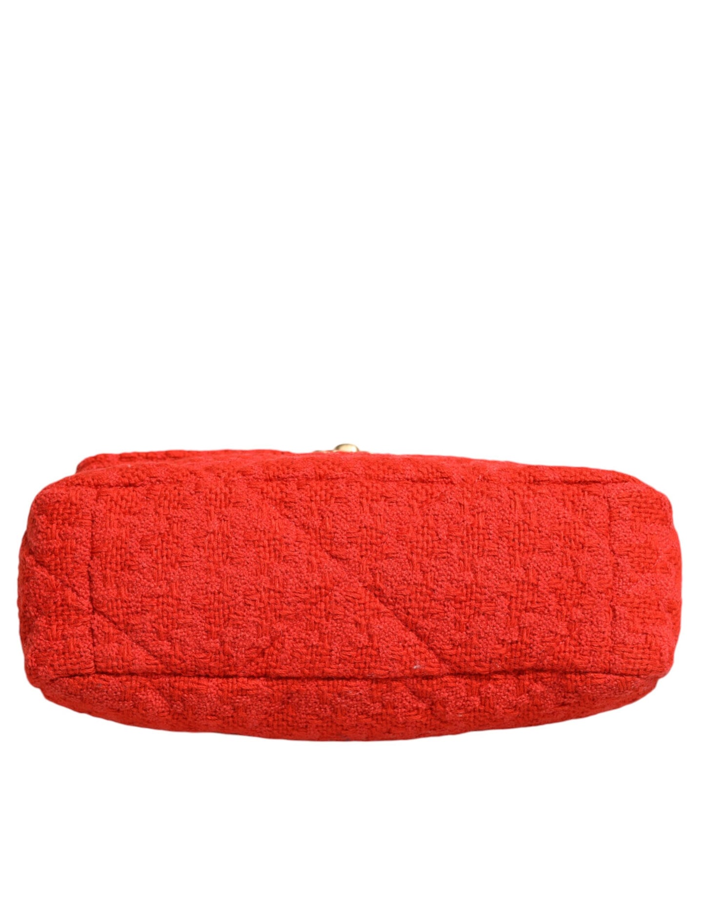 Sac à main Chanel en tweed rouge à deux compartiments avec chaîne, taille moyenne