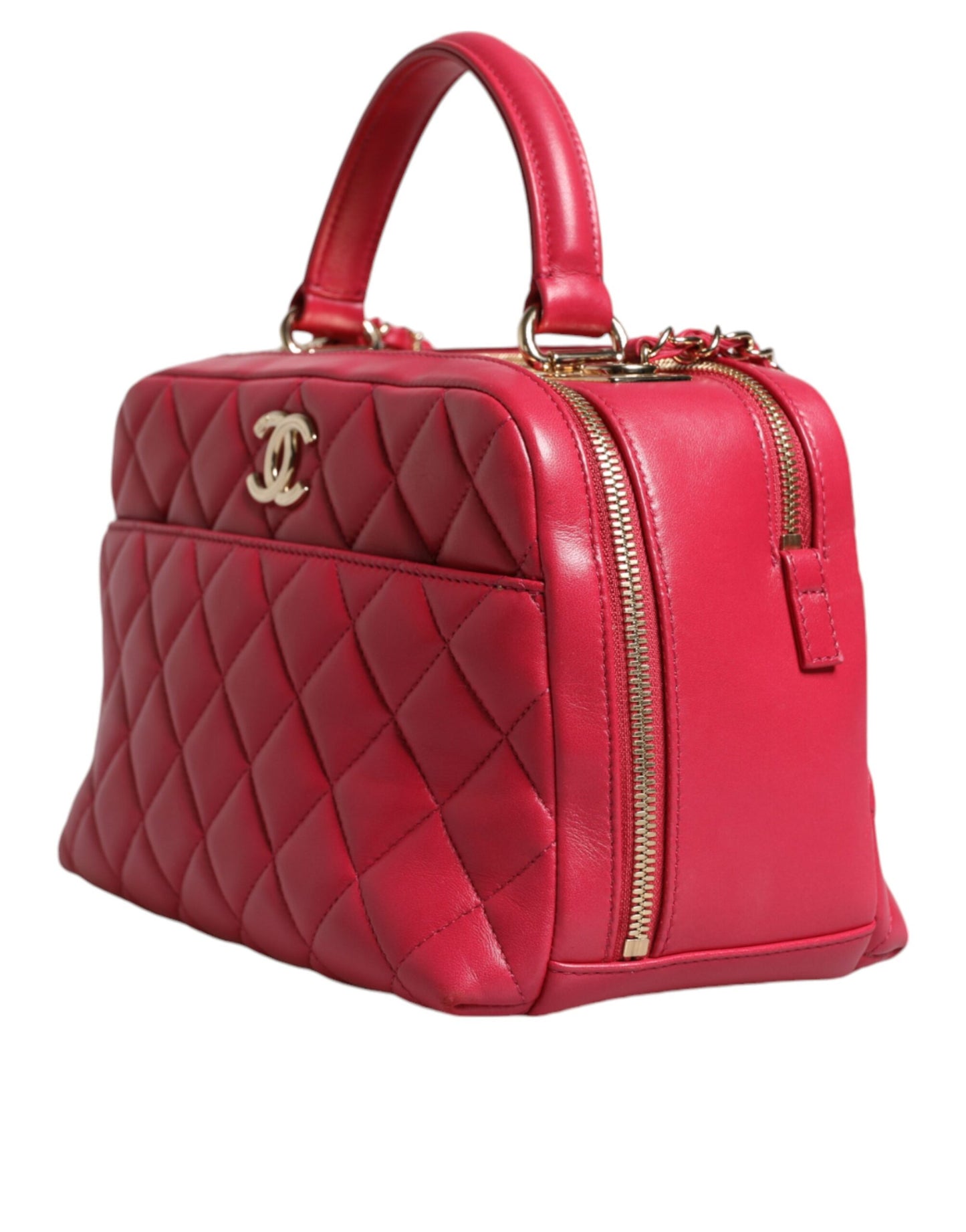 Sac Chanel Pink Seal Matelasse Chain CC en cuir d'agneau