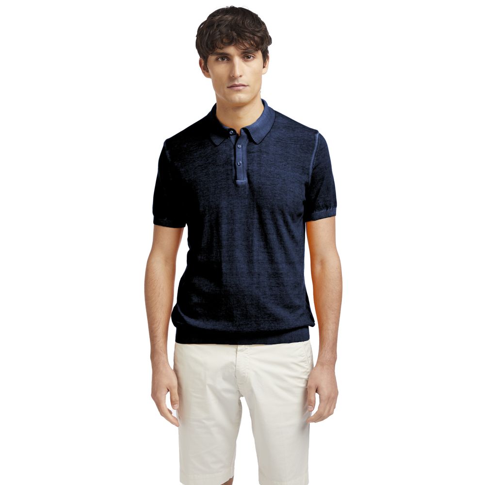 Polo en coton bleu AT.P.CO
