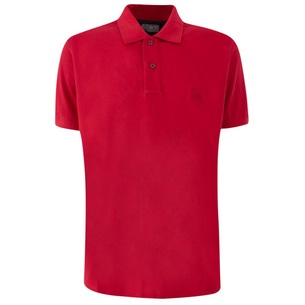 Polo homme en coton rouge Yes Zee