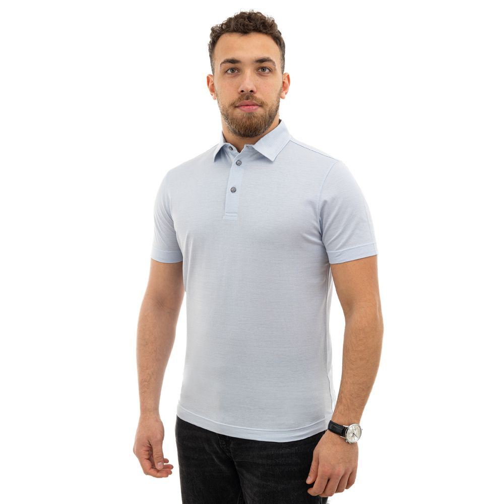 Polo en coton bleu Canali