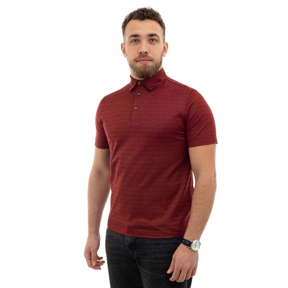 Polo Canali en coton bordeaux