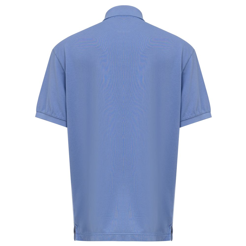 Polo en coton bleu Canali