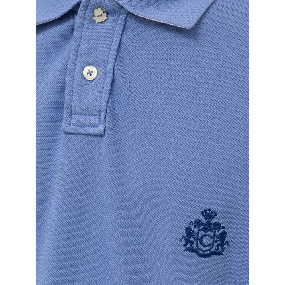 Polo en coton bleu Canali