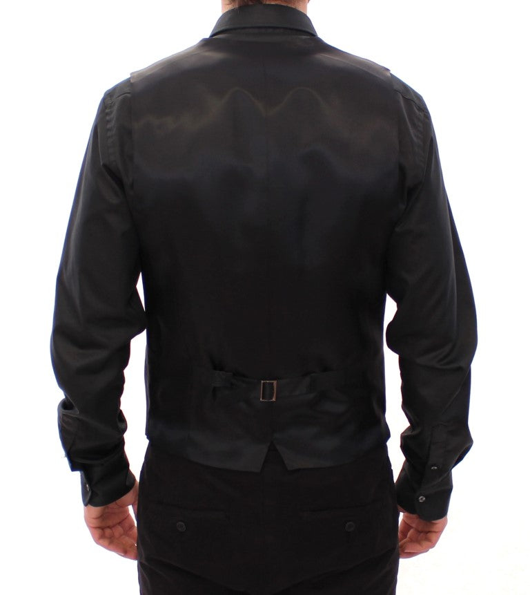 Dolce & Gabbana Élégant gilet en laine à rayures noires