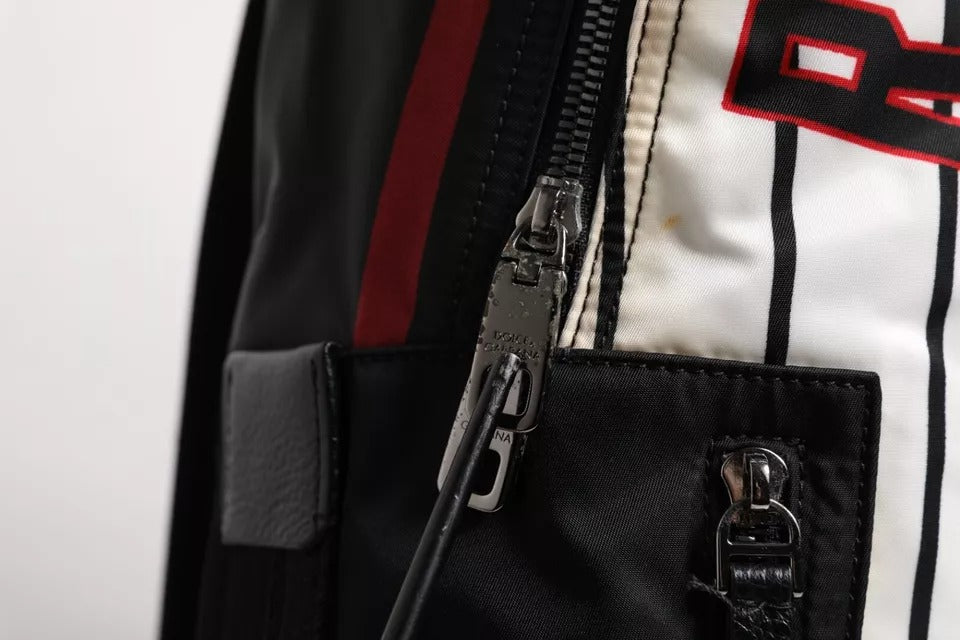Sac à dos Dolce & Gabbana pour homme, imprimé Vulcano Royal King, noir et blanc