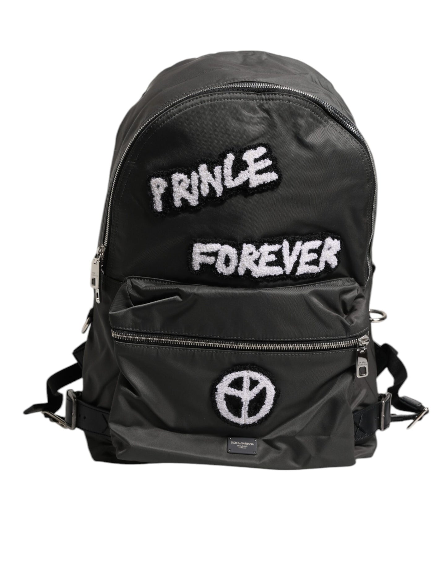 Sac à dos de voyage scolaire Prince Forever en nylon gris Dolce & Gabbana pour homme