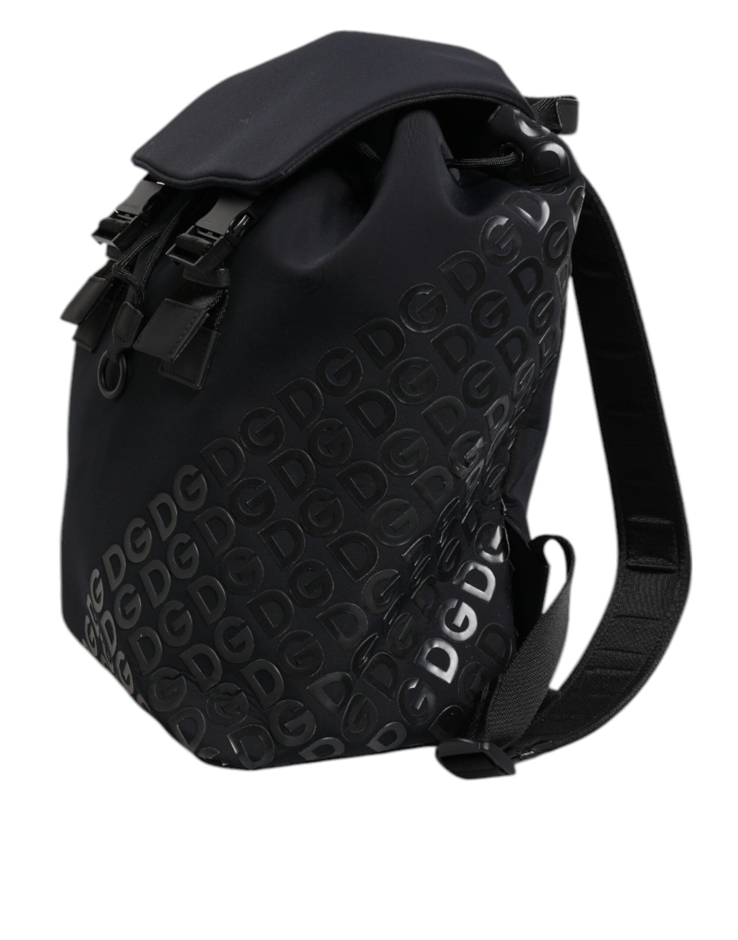 Sac à dos d'école Dolce & Gabbana en néoprène noir et nylon avec logo DG