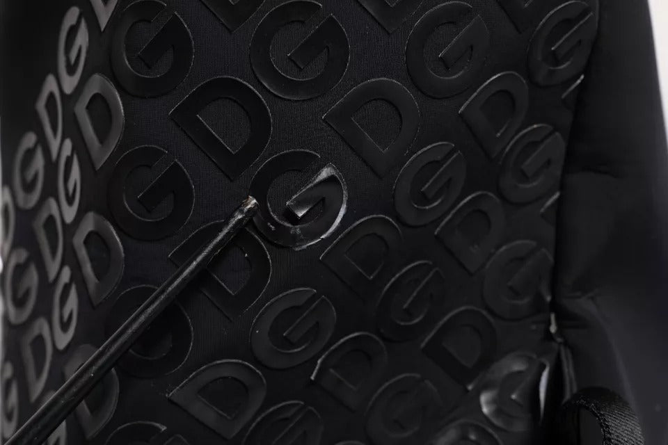 Sac à dos d'école Dolce & Gabbana en néoprène noir et nylon avec logo DG