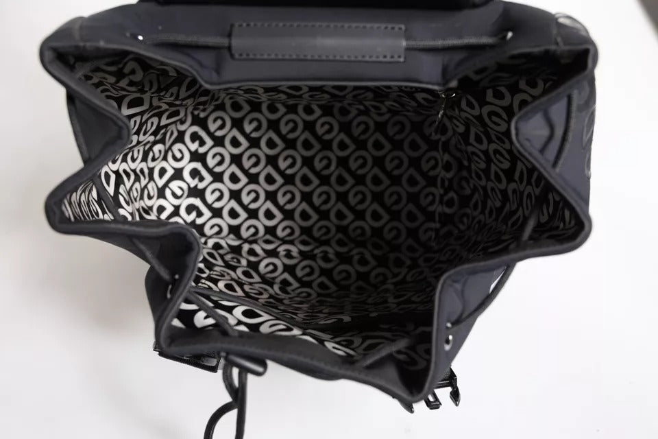 Sac à dos d'école Dolce & Gabbana en néoprène noir et nylon avec logo DG