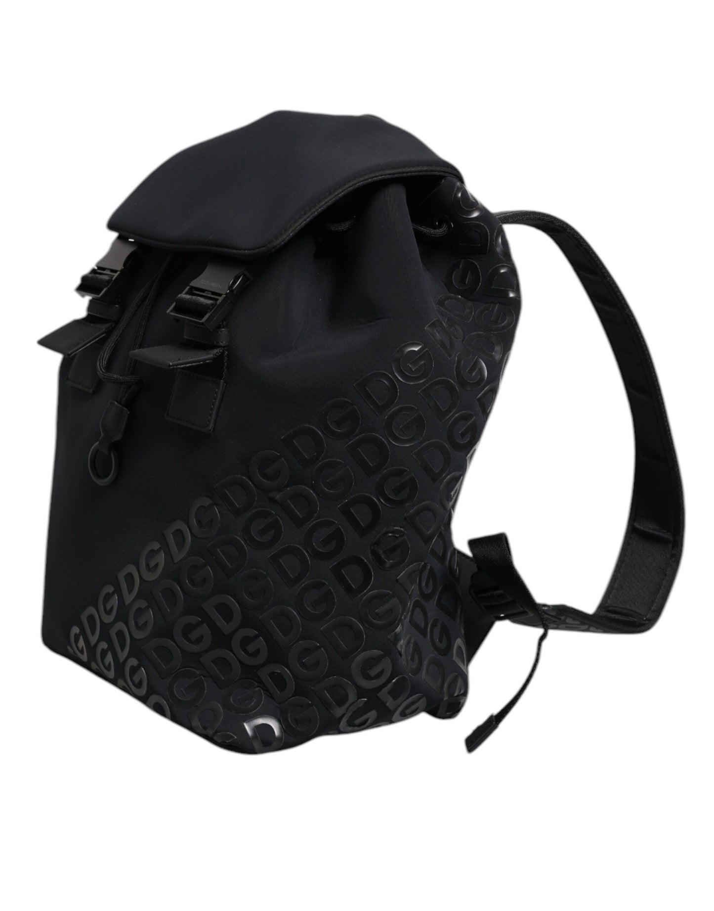 Sac à dos d'école Dolce & Gabbana en néoprène noir et nylon avec logo DG