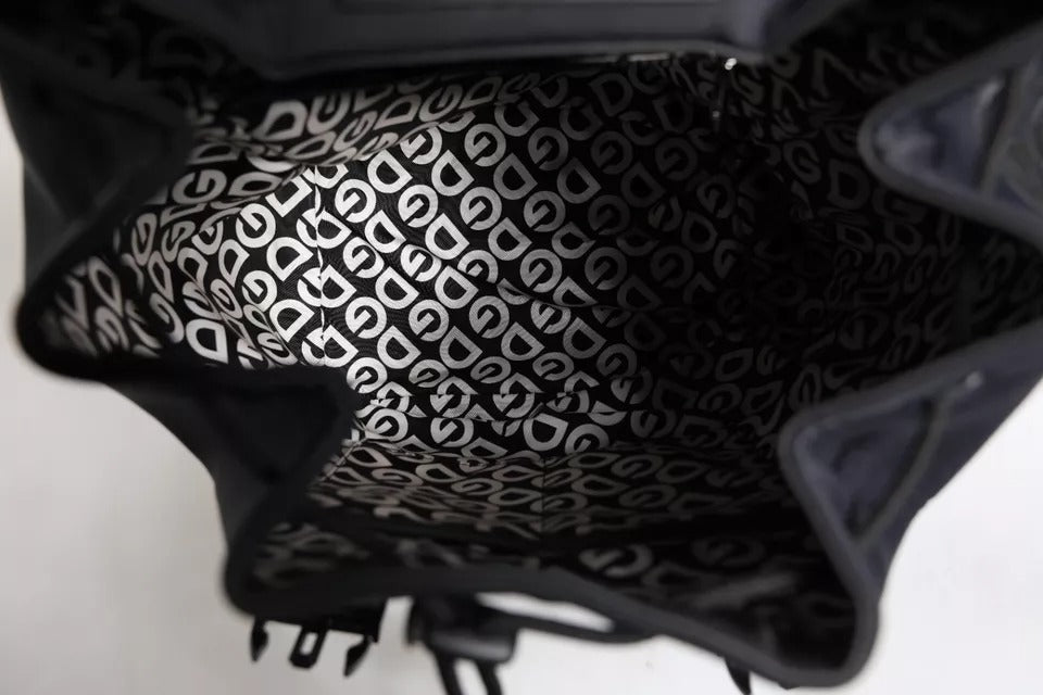 Sac à dos d'école Dolce & Gabbana en néoprène noir et nylon avec logo DG