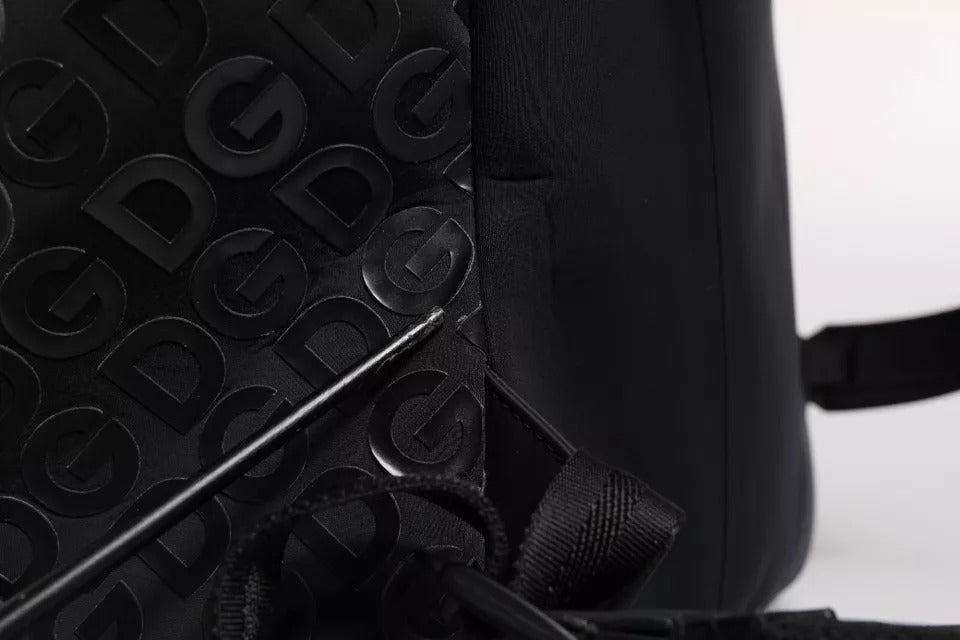 Sac à dos d'école Dolce & Gabbana en néoprène noir et nylon avec logo DG