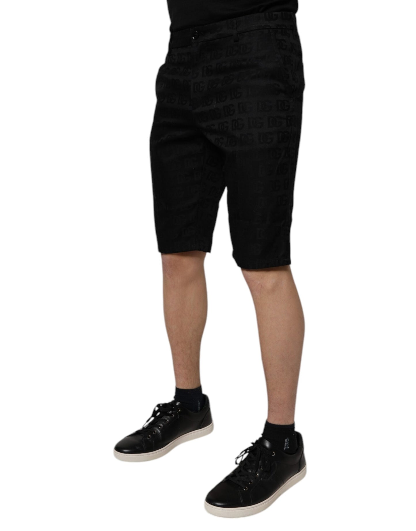 Short chino décontracté taille moyenne en coton noir Dolce & Gabbana