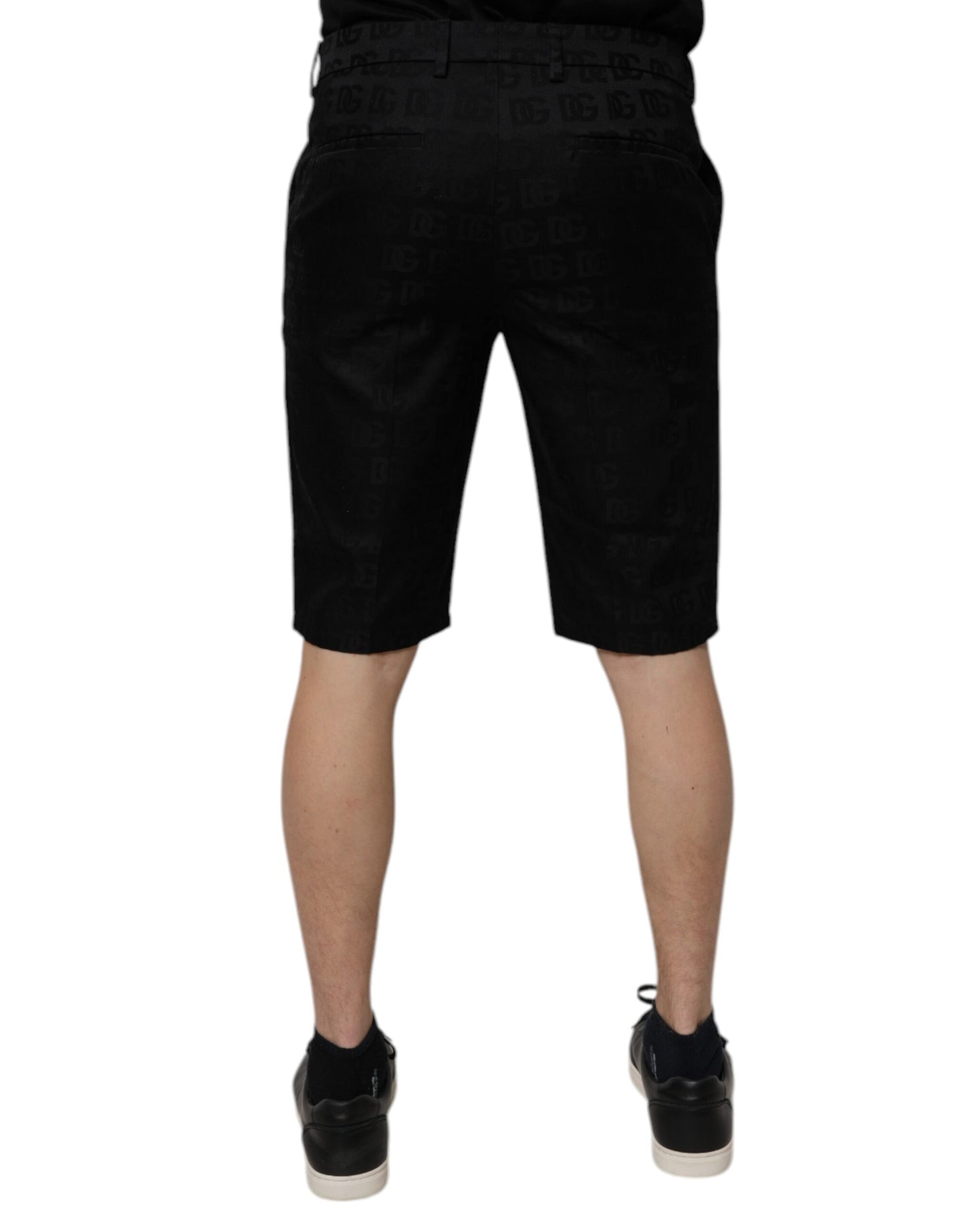 Short chino décontracté taille moyenne en coton noir Dolce & Gabbana