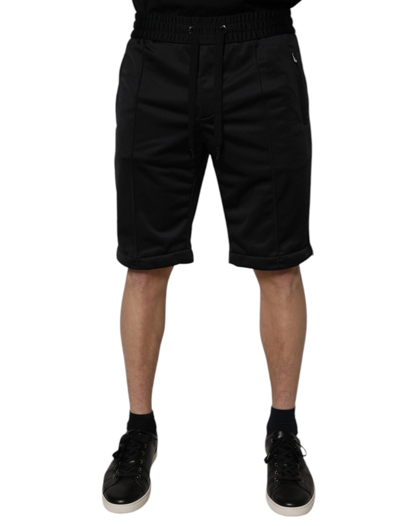 Bermuda taille moyenne en polyester noir Dolce & Gabbana pour homme