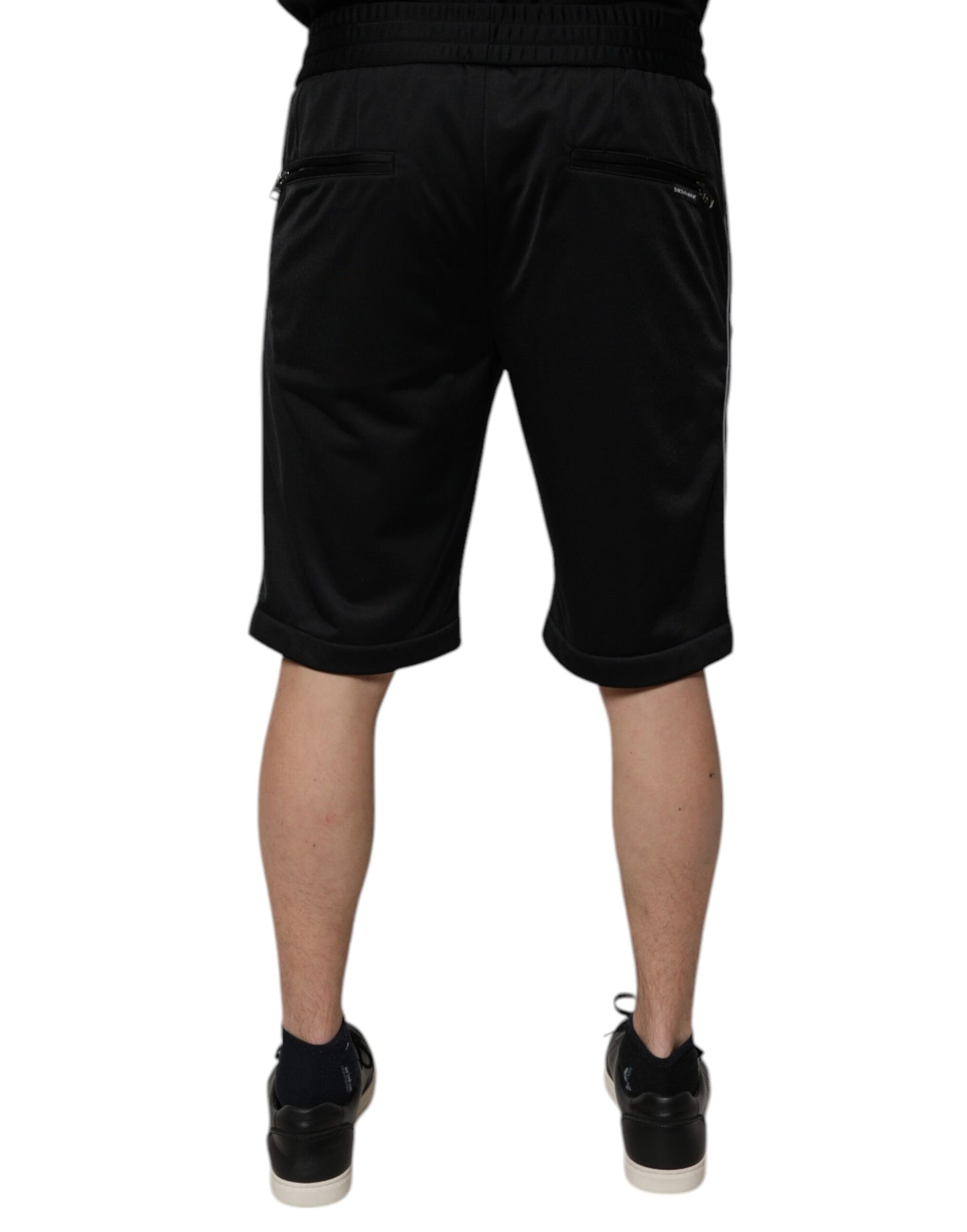 Bermuda taille moyenne en polyester noir Dolce & Gabbana pour homme