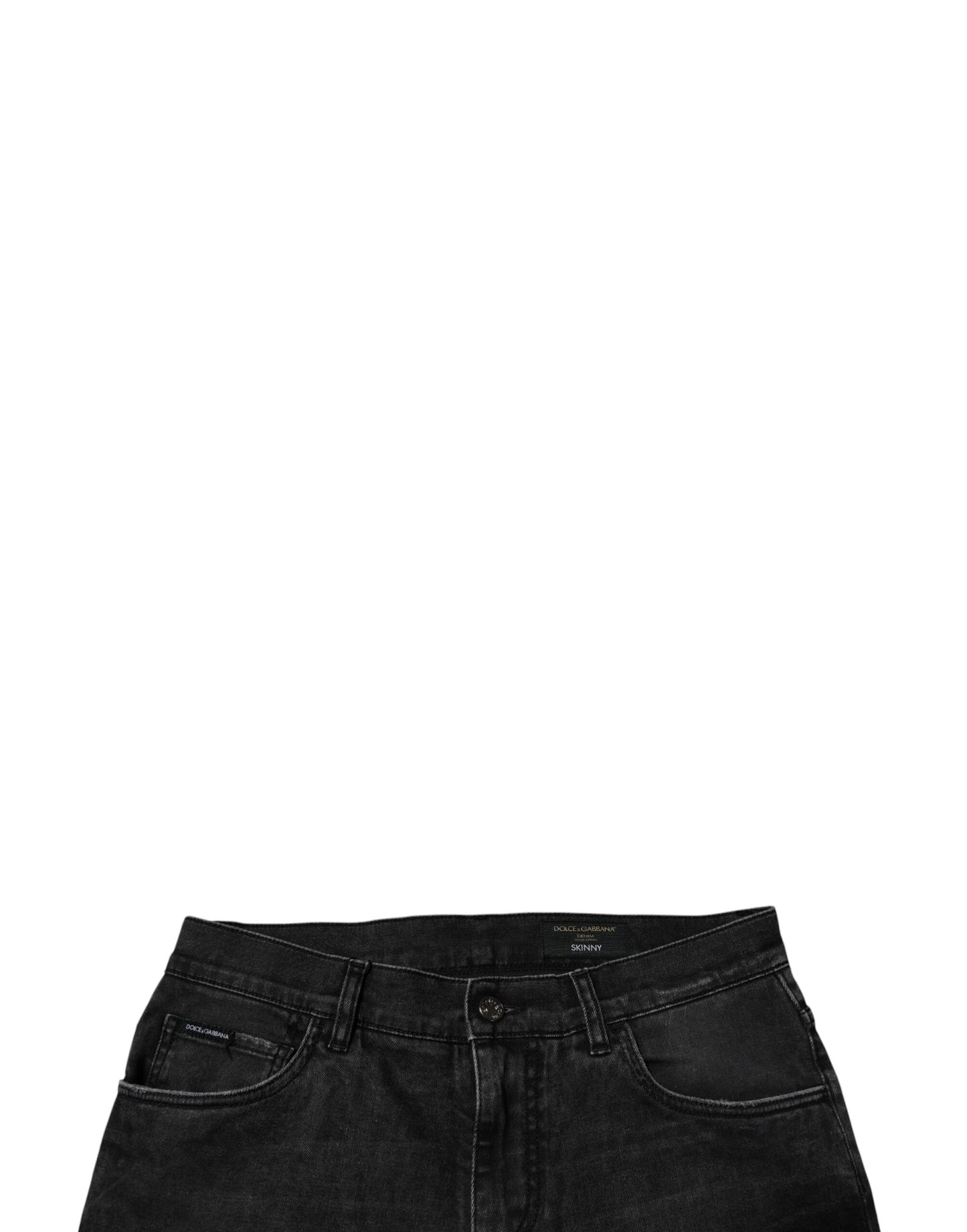 Dolce & Gabbana Black Cotton Stretch Skinny Men Denim Jeans by Dolce & Gabbana