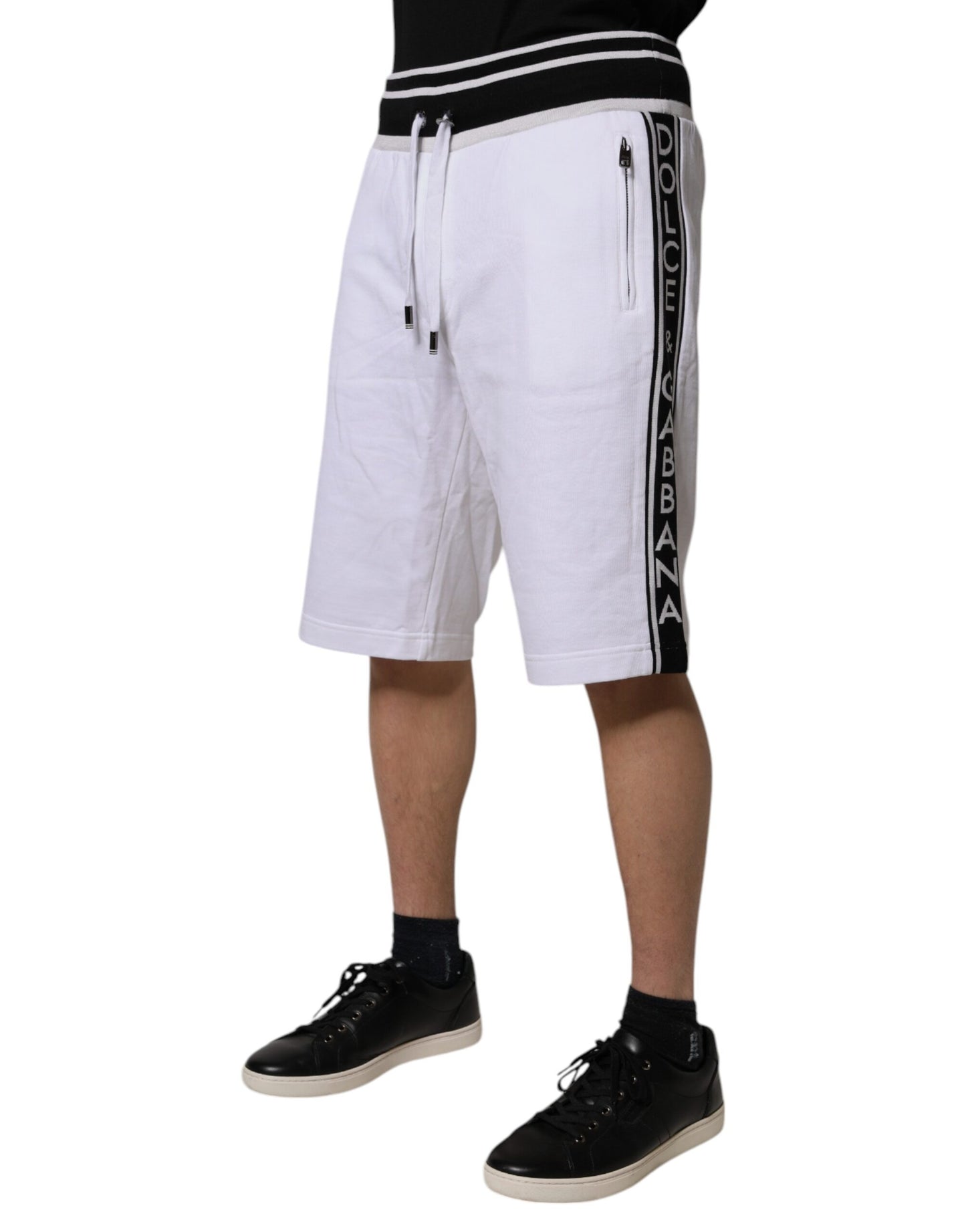 Bermuda Dolce & Gabbana en coton à rayures blanches DG King