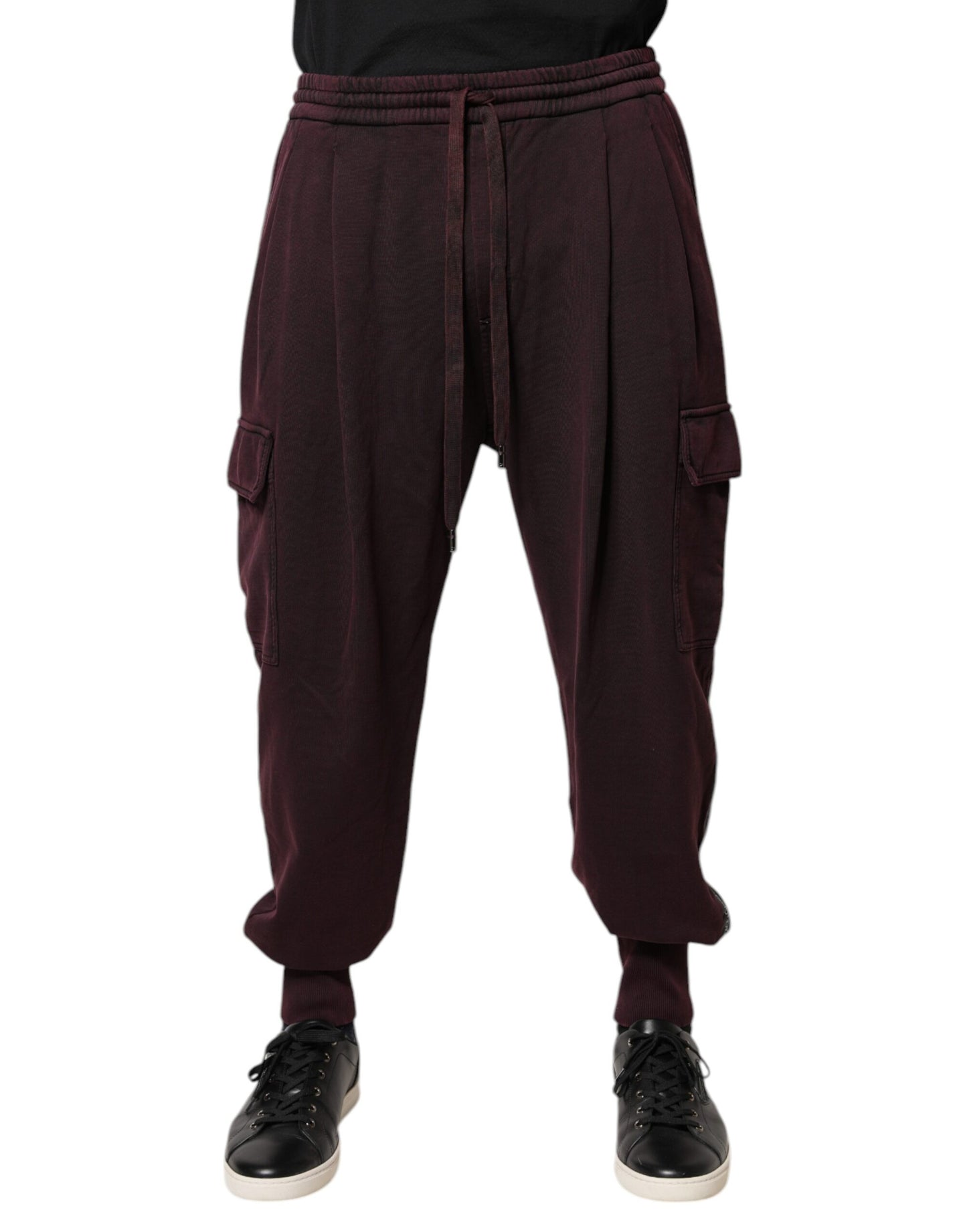 Dolce & Gabbana Dark Violet Cotton Cargo Jogger Pants by Dolce & Gabbana