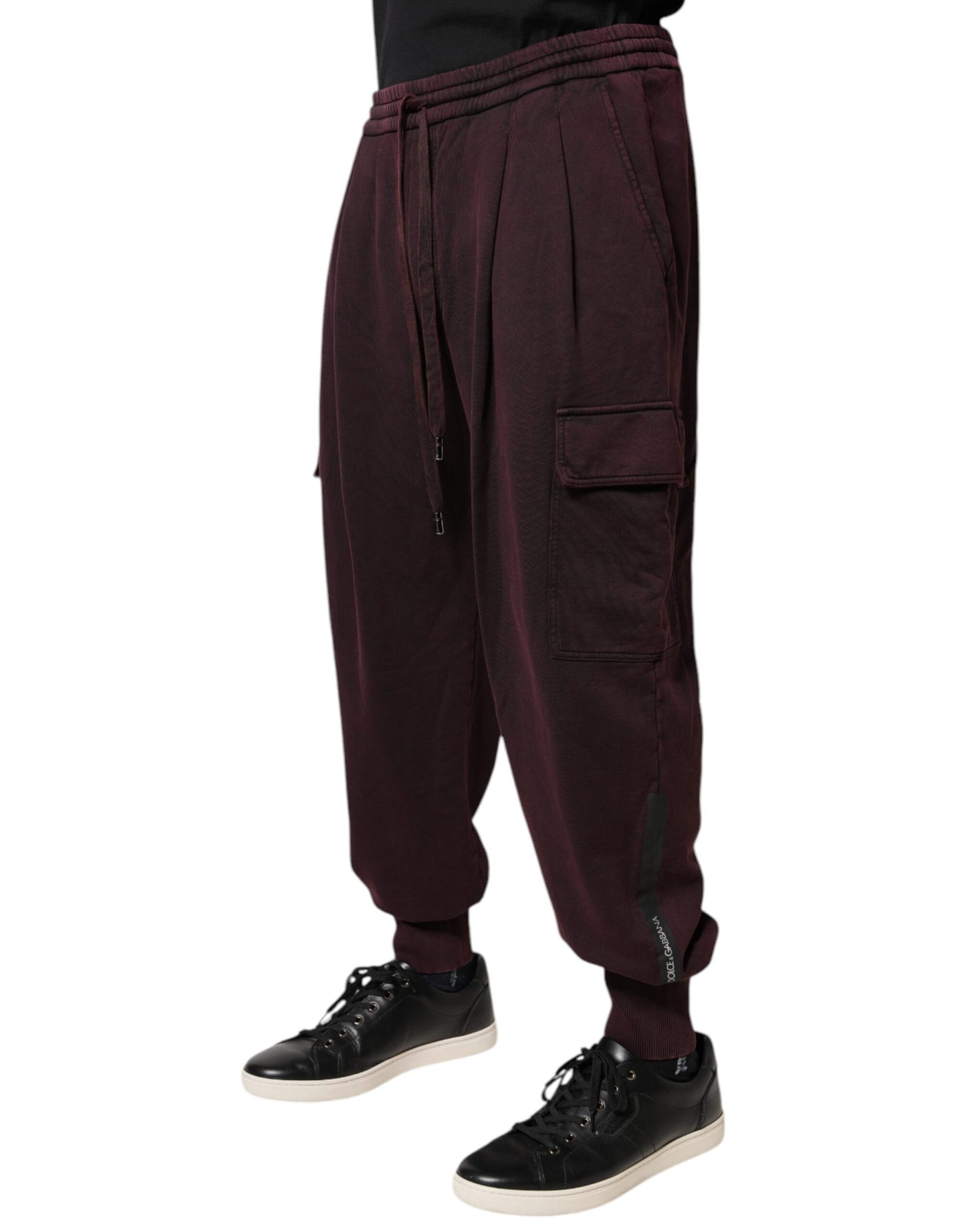 Dolce & Gabbana Dark Violet Cotton Cargo Jogger Pants by Dolce & Gabbana