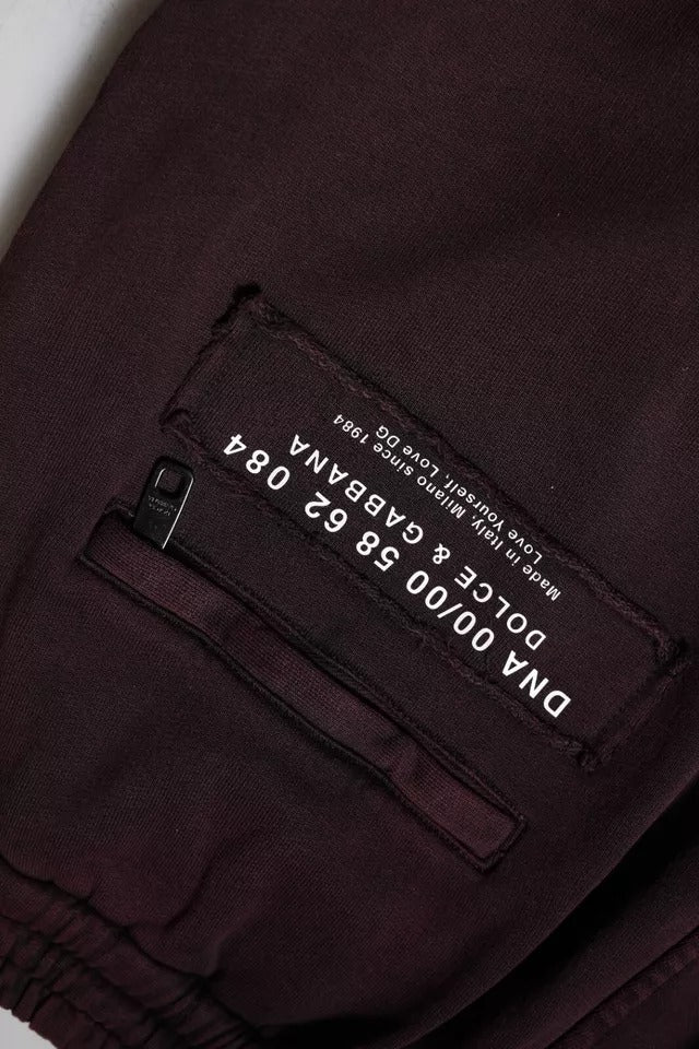 Dolce & Gabbana Dark Violet Cotton Cargo Jogger Pants by Dolce & Gabbana