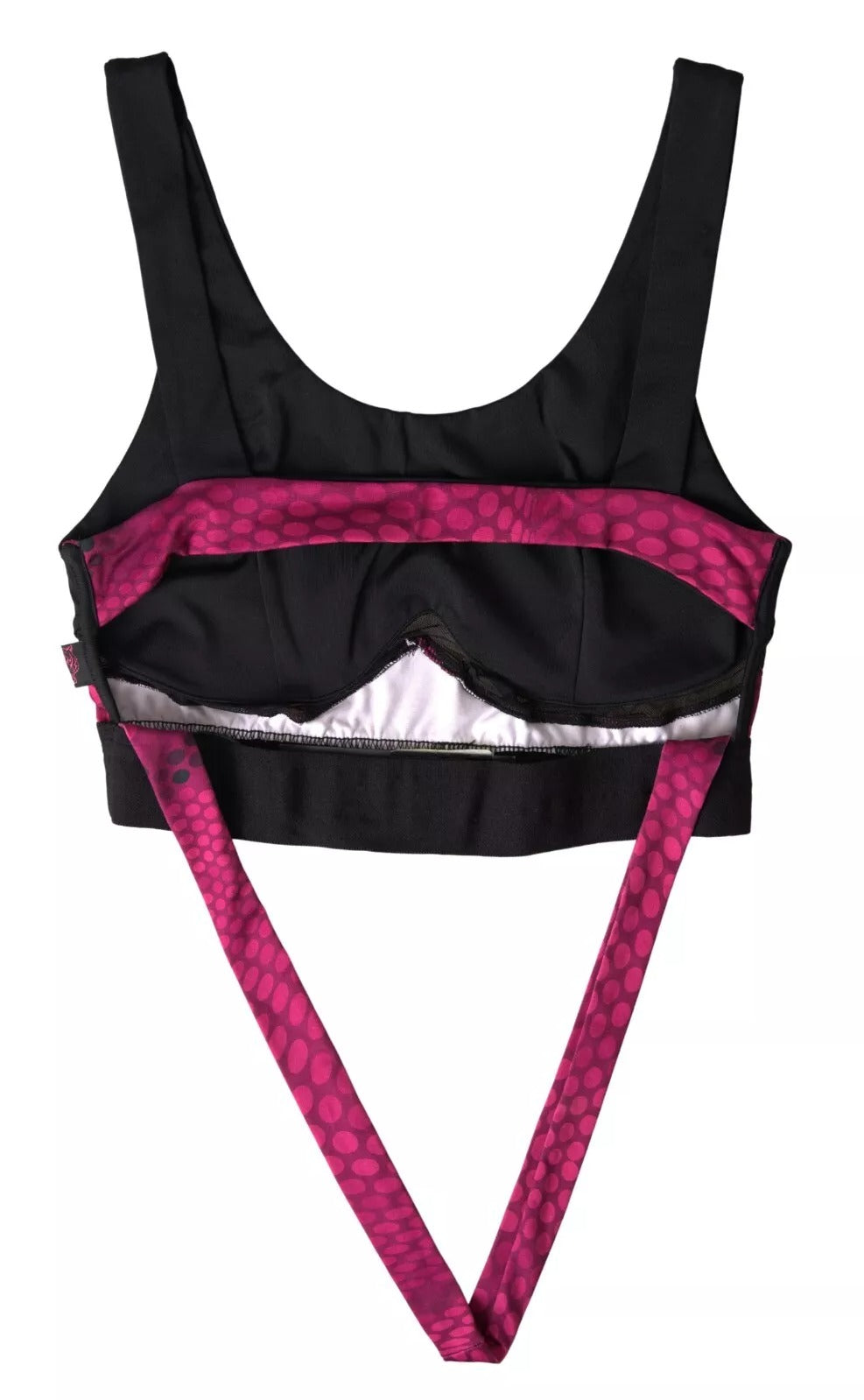 Soutien-gorge de sport noir élégant Plein Sport avec accent fuchsia