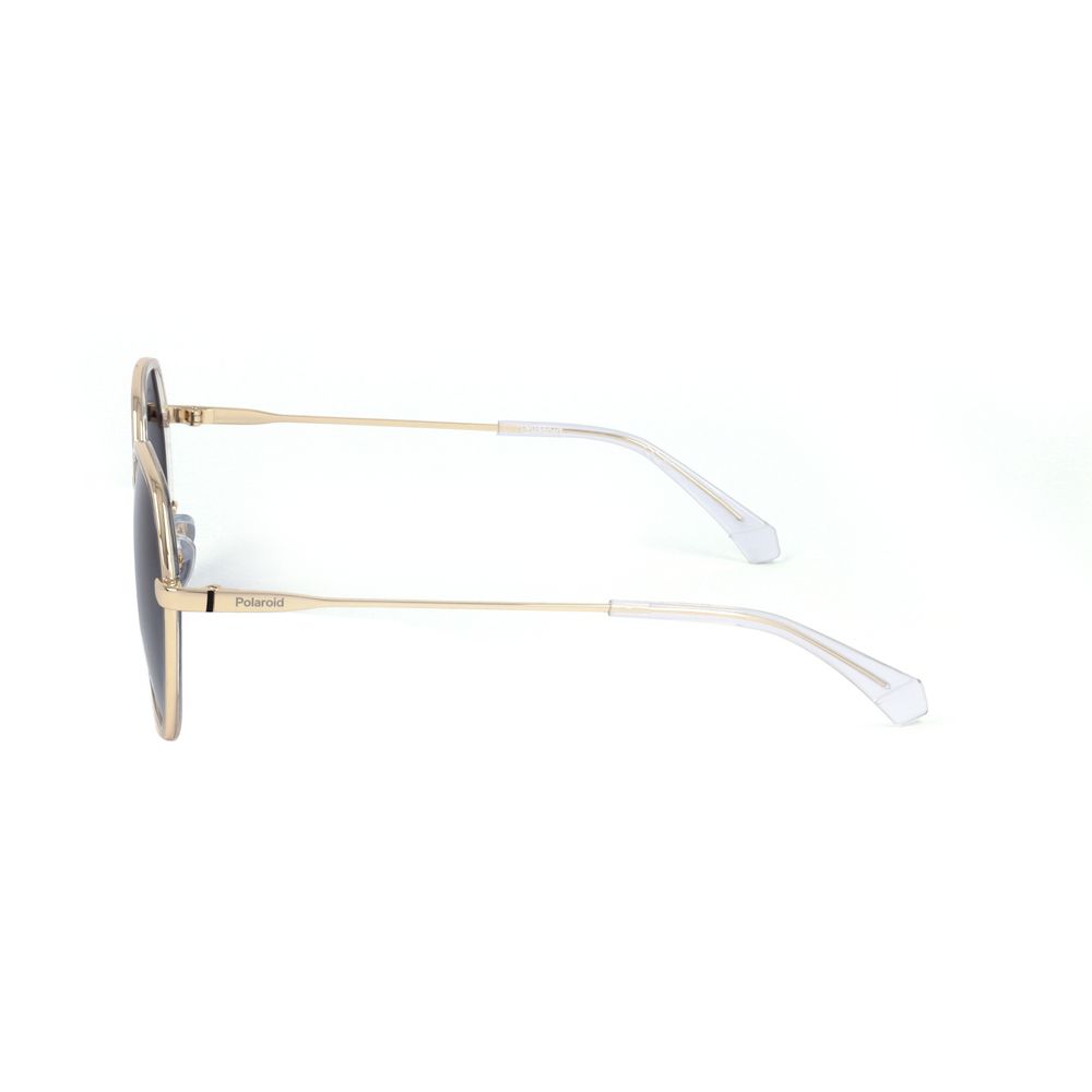Lunettes de soleil Polaroid en acier inoxydable doré