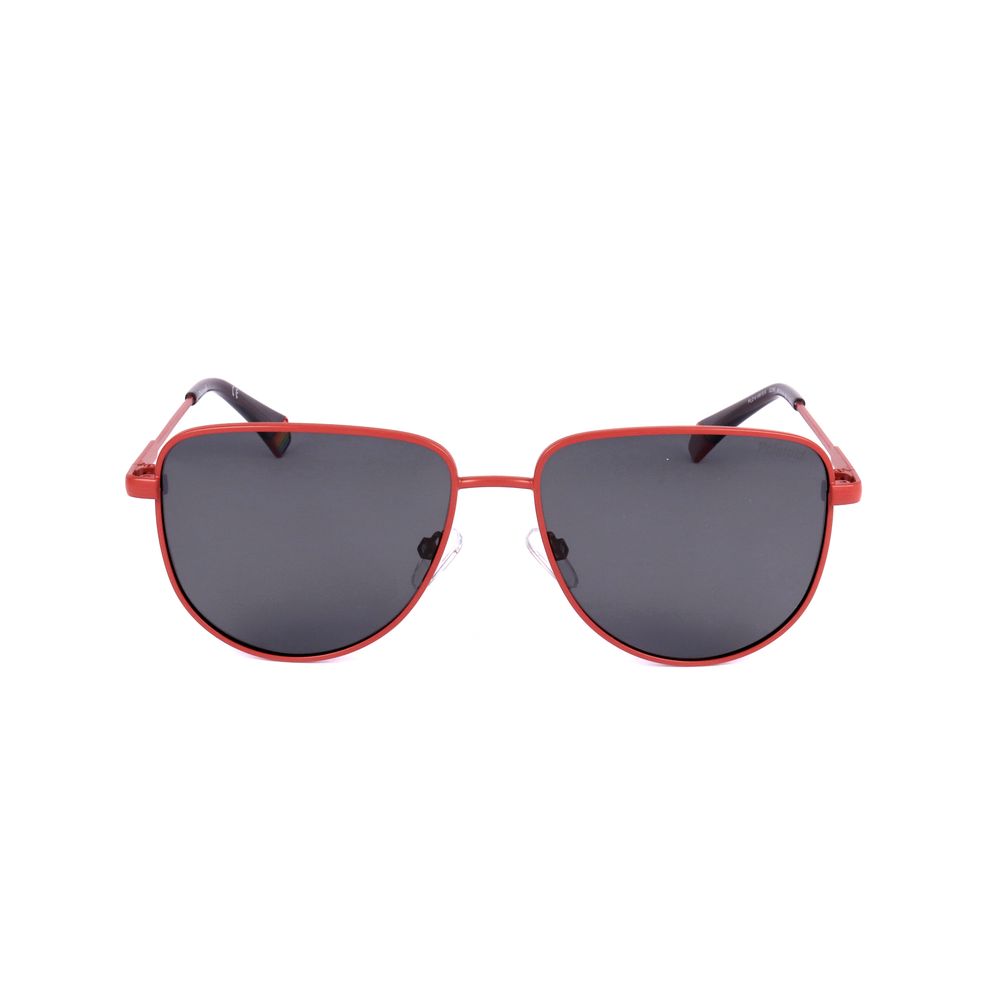 Lunettes de soleil Polaroid orange en acier inoxydable
