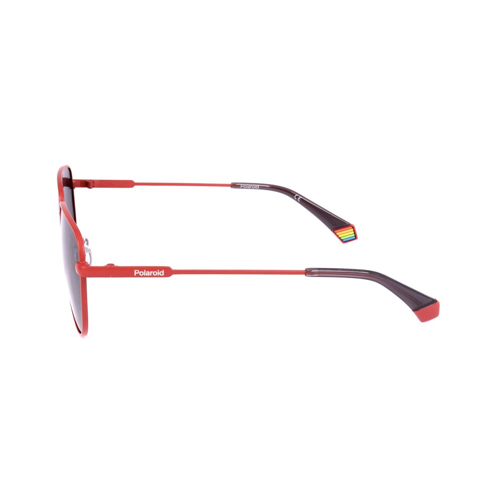 Lunettes de soleil Polaroid orange en acier inoxydable
