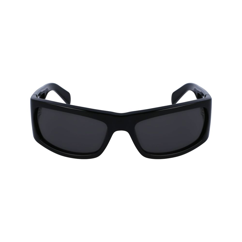 Lunettes de soleil Ferragamo en cuir de veau noir