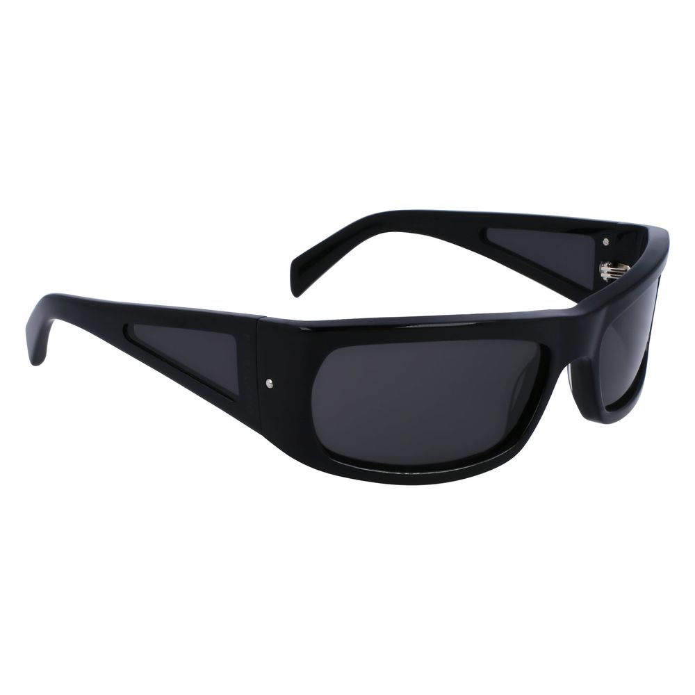 Lunettes de soleil Ferragamo en cuir de veau noir