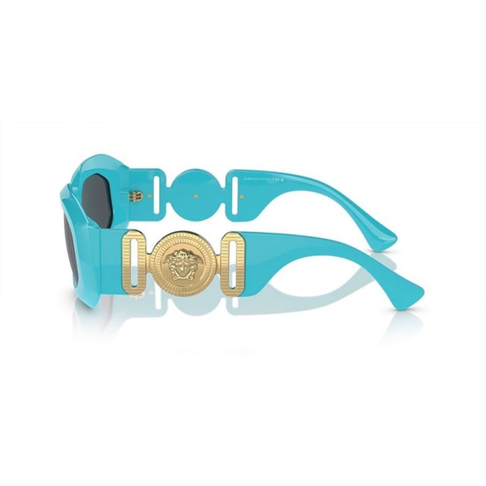 Lunettes de soleil Versace en cuir de veau bleu