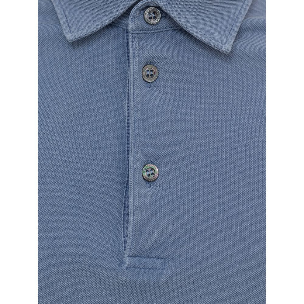 Polo Corneliani en coton bleu clair