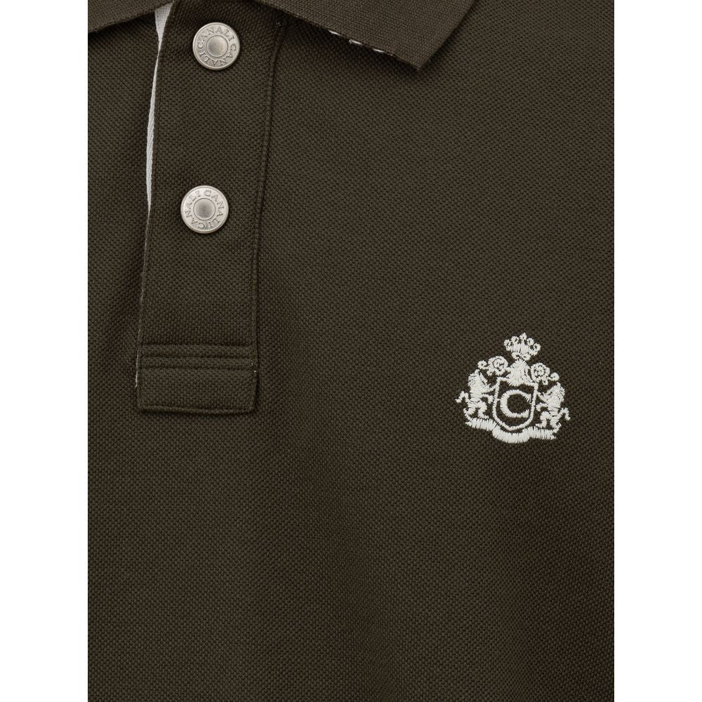 Polo en coton vert Canali