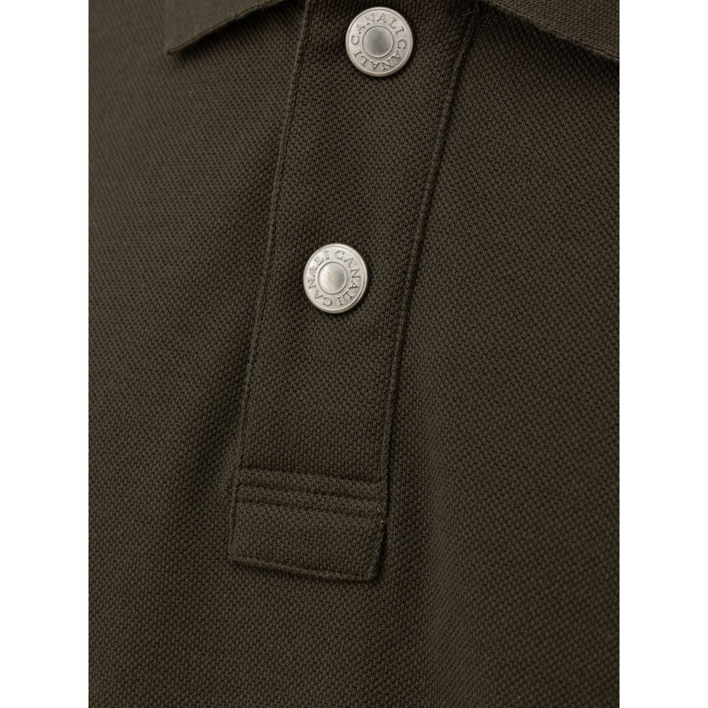 Polo en coton vert Canali