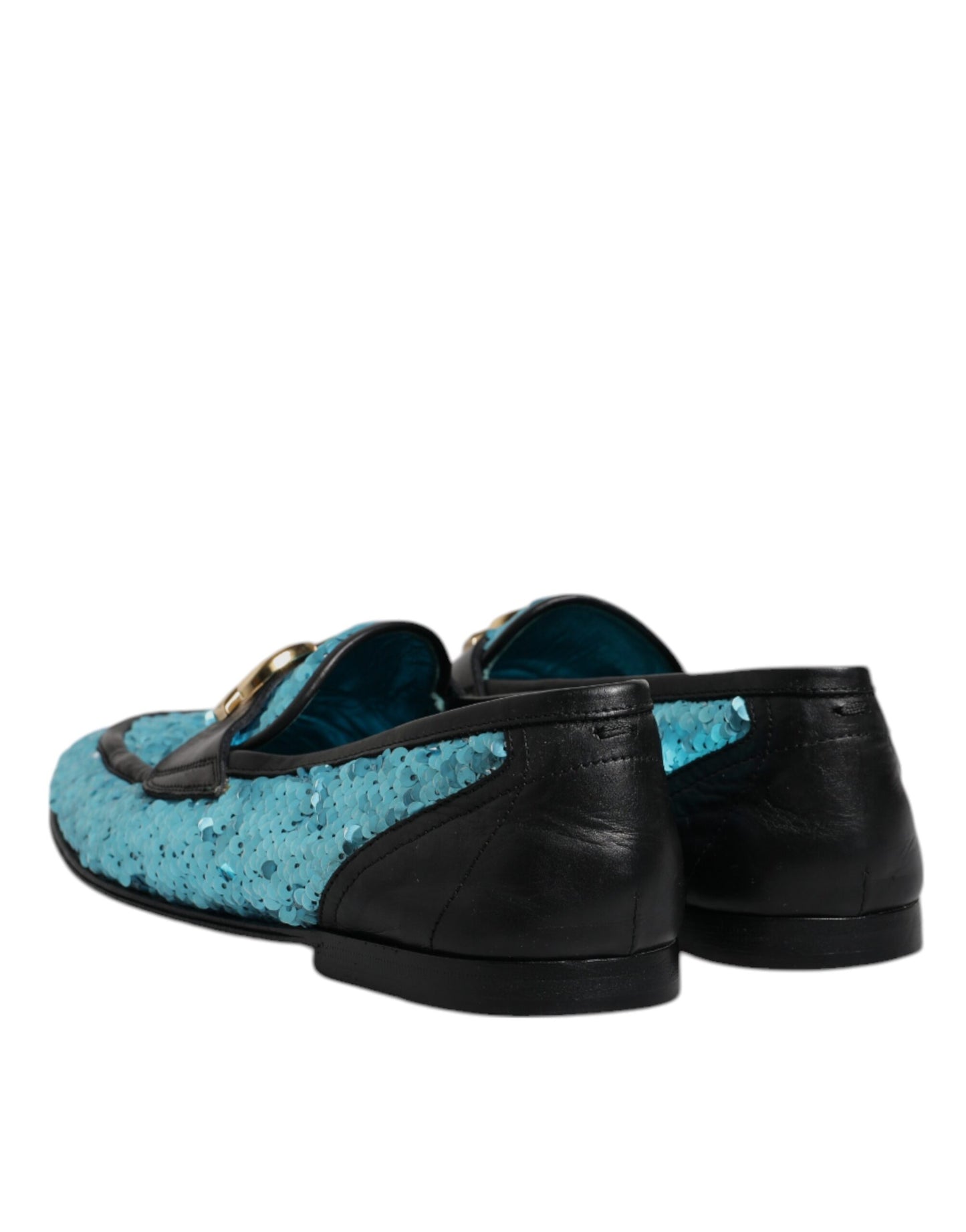 Mocassins à paillettes bleus Dolce & Gabbana, chaussures habillées habillées
