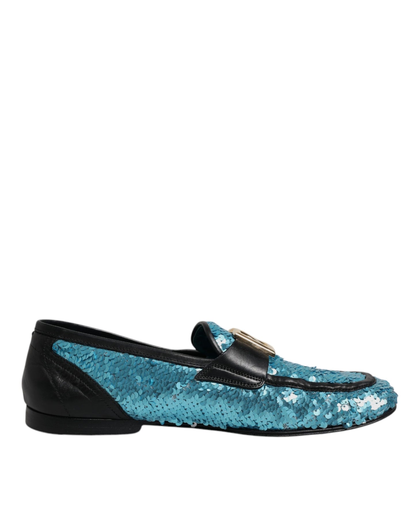 Mocassins à paillettes bleus Dolce & Gabbana, chaussures habillées habillées