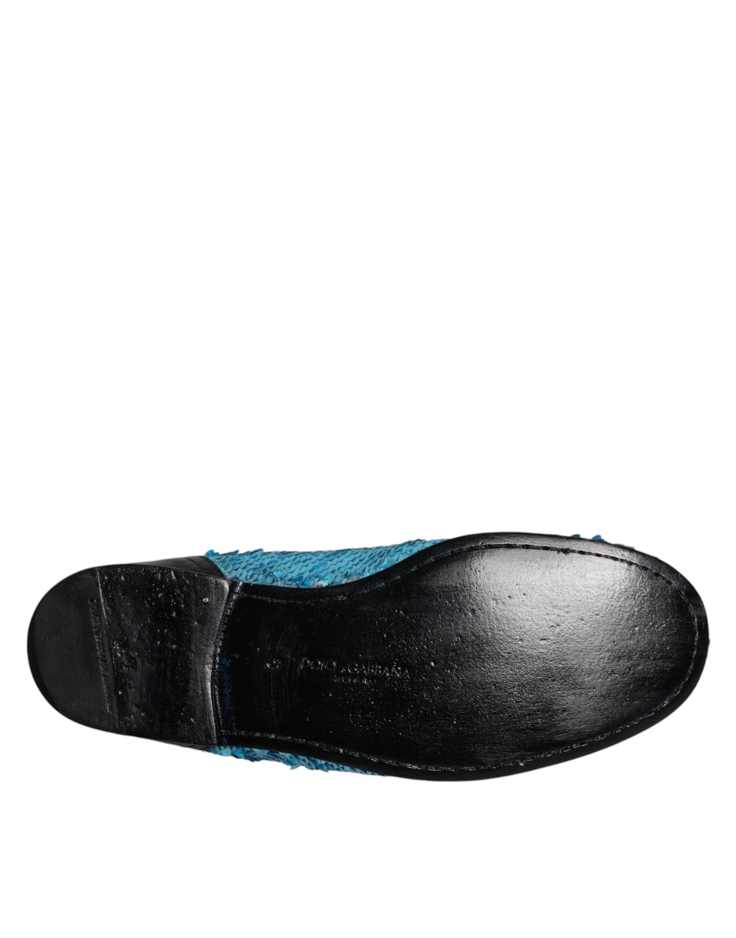 Mocassins à paillettes bleus Dolce & Gabbana, chaussures habillées habillées