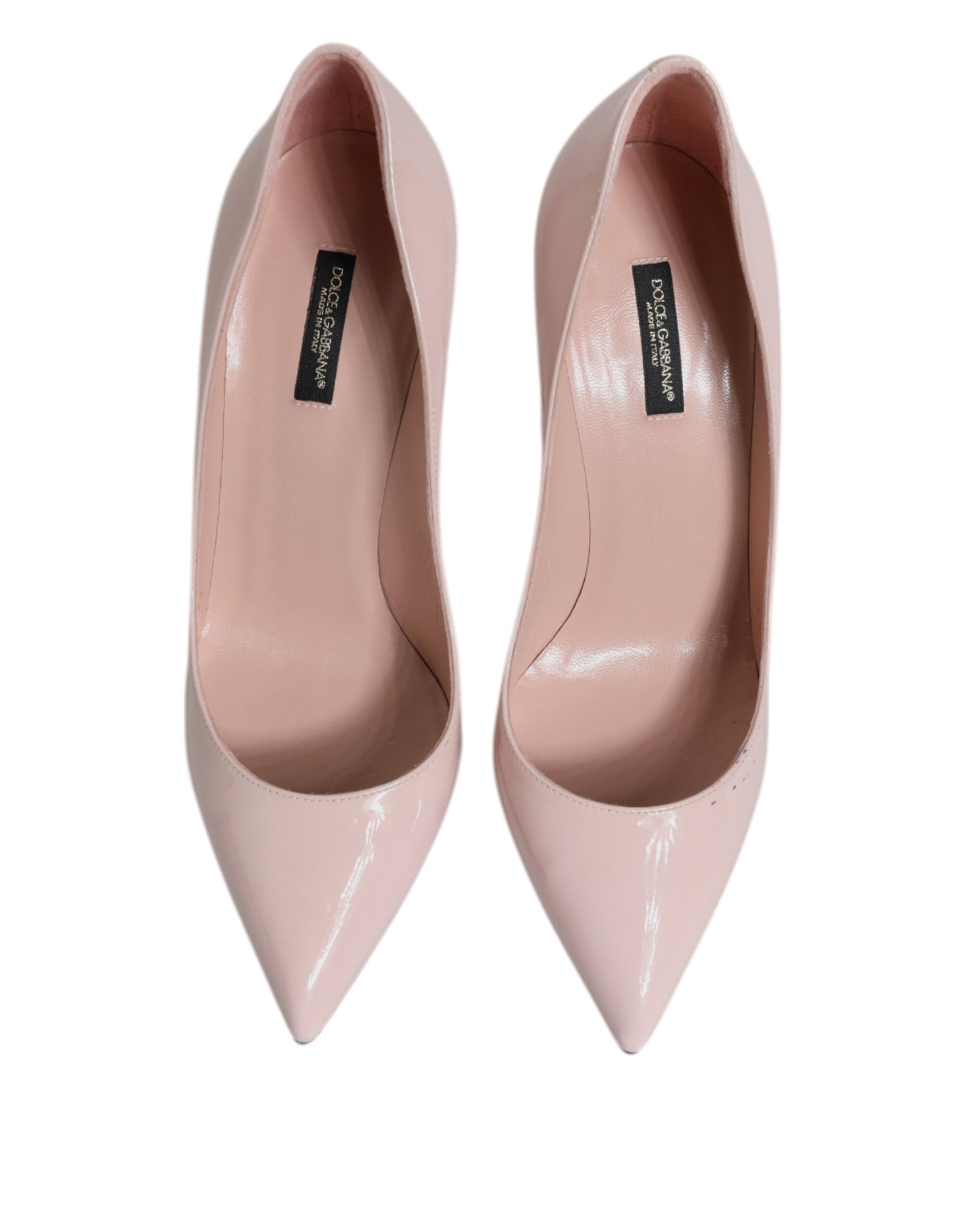 Escarpins à talons aiguilles en cuir verni rose Dolce & Gabbana