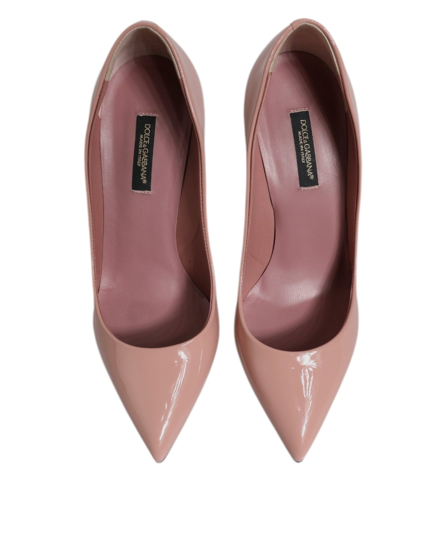Escarpins à talons aiguilles en cuir verni rose Dolce & Gabbana