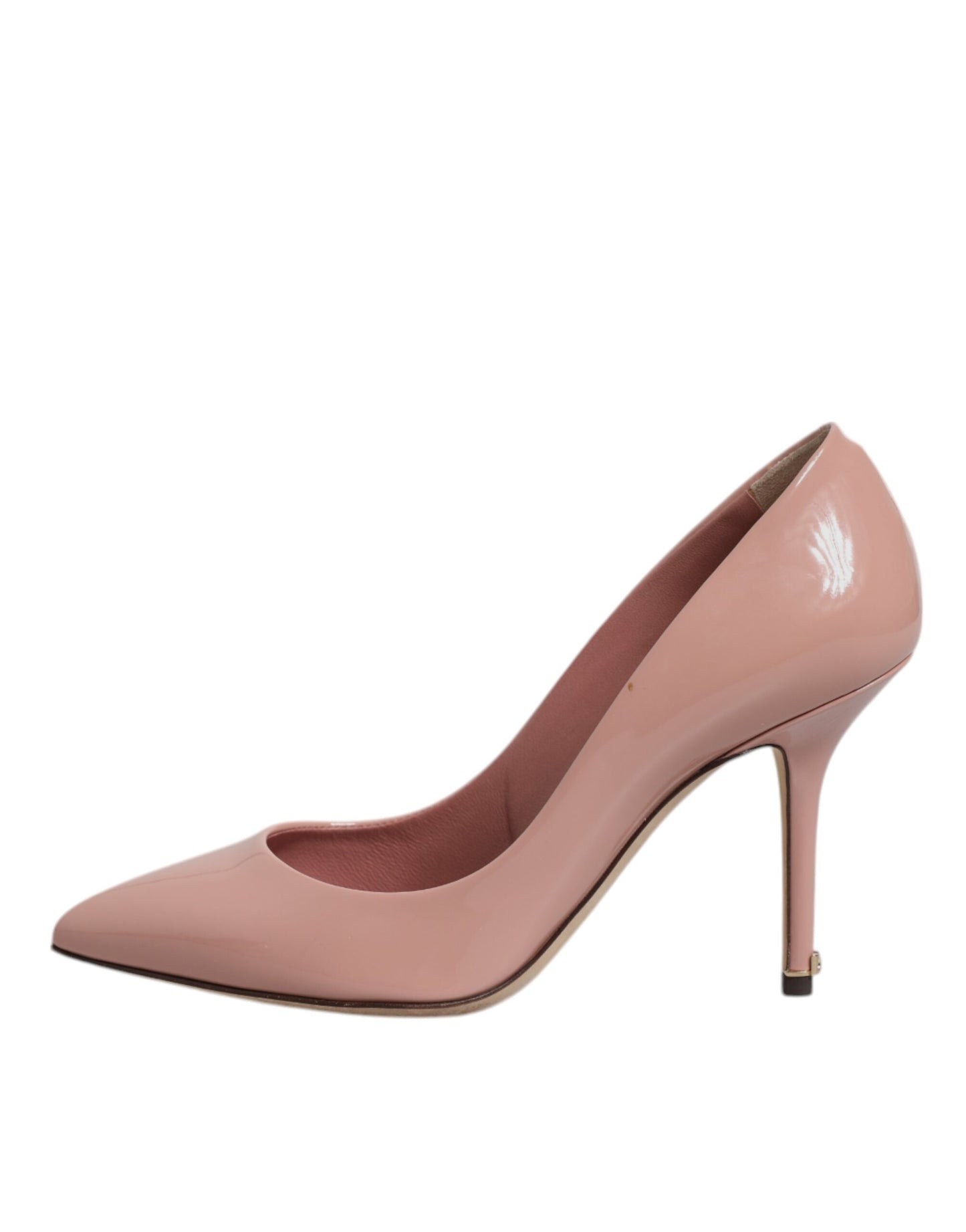 Escarpins à talons aiguilles en cuir verni rose Dolce & Gabbana